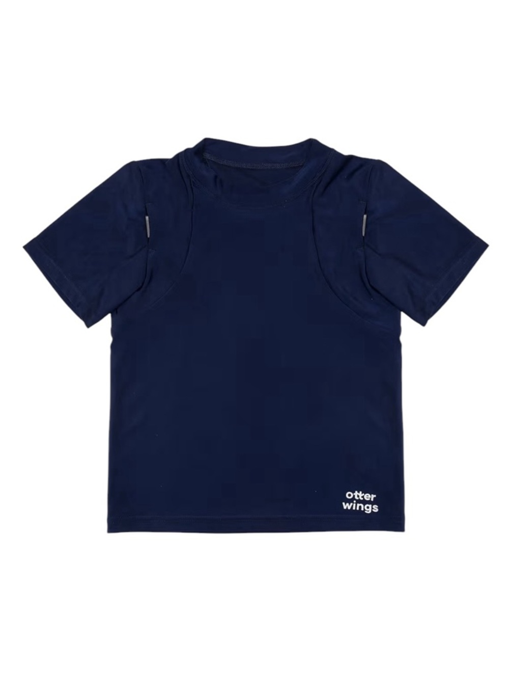 NEW Otter Wings Short Sleeved Rashguard/Swim Shirt & Detachable Water Wings Navy - Picture 4 of 4
